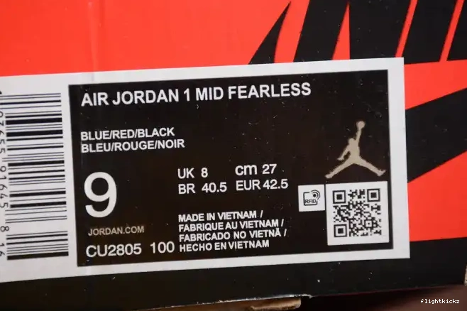 Air Mid 1 Jordan SE Fearless the Blue CU2805-100 Great 0629